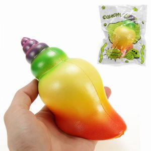 Squishy Rainbow Conch 14cm långsammare med emballage Collection Present Decor Soft Squeeze Toy