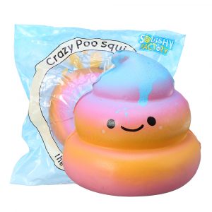 Rainbow Squishy Poo Soft Toy Slow Rising Telefon Hänge Med Förpackning