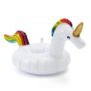Unicorn flytande uppblåsbara dryck kan hållare simning potten parti rolig leksak