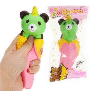 SanQi Elan Banana Bear Squishy 18 * 6cm långsammare med Packaging Collection Present Soft Toy