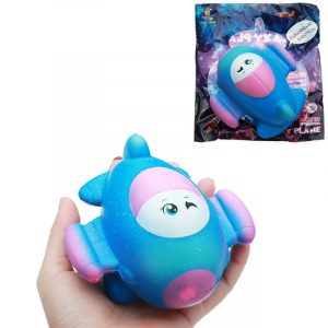 Taburasa 12CM Gullig Galaxy Flygplan Pläge Squishy Slow Rising Squeeze Toy barns Present With Packaging