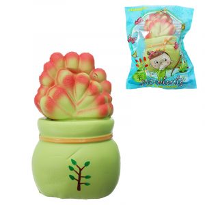 Vlampo Licensierad Slow Rising Squishy Potted Succulents Lucky Plant Home Decoration Stressfrisättning Toy 14cm